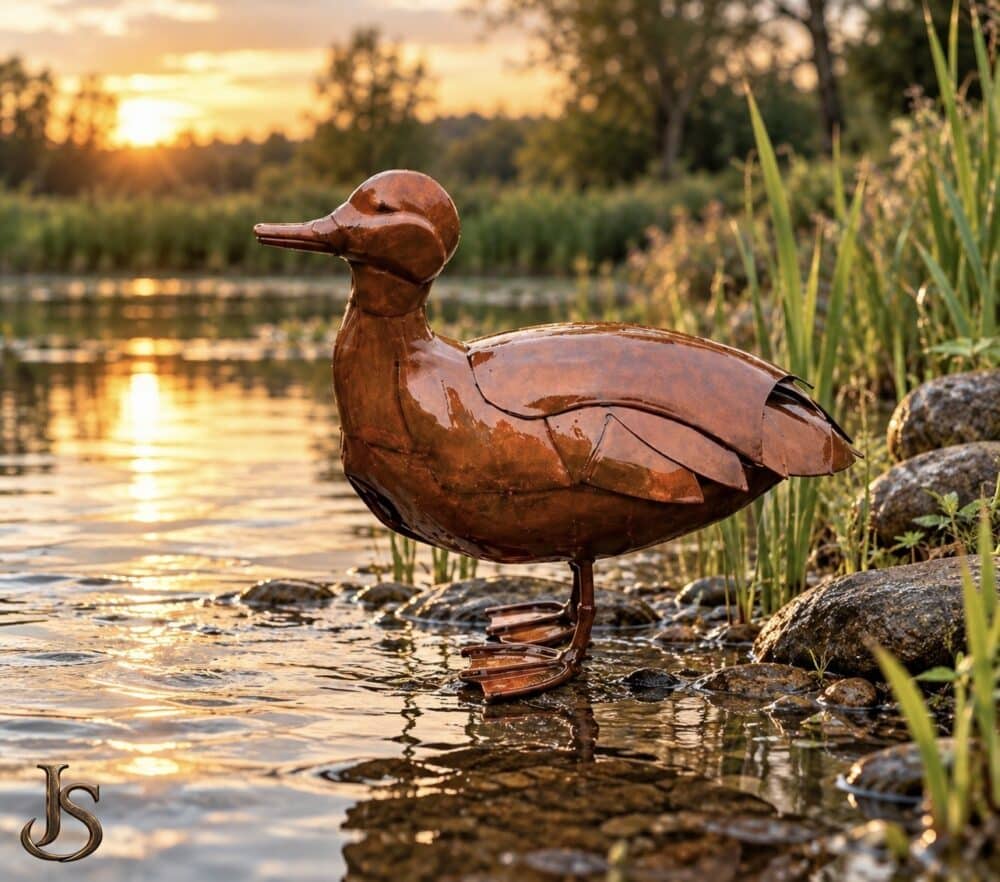 Rusty The Metal Duck Sculpture
